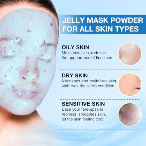 Jelly Mask for Facials Professional, Hydrating & Moisturizing Peel-Off Natural Gel Face Mask SkinCare, Professional Spa Use Jelly Face Masks, Deep Hydration & Glow 23 Fl Oz (Hyaluronic Acid) - Imagem 3