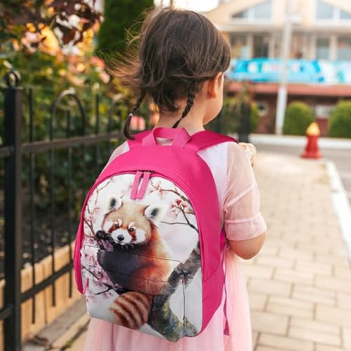 RedPanda on The Tree Funny Small Travel Backpack Casual Daypack Bag with Adjustable Strap for Hiking Camping 5