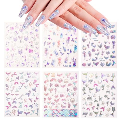 Junebrushs 510-6389 Mermaids Nail Stickers thumb #1