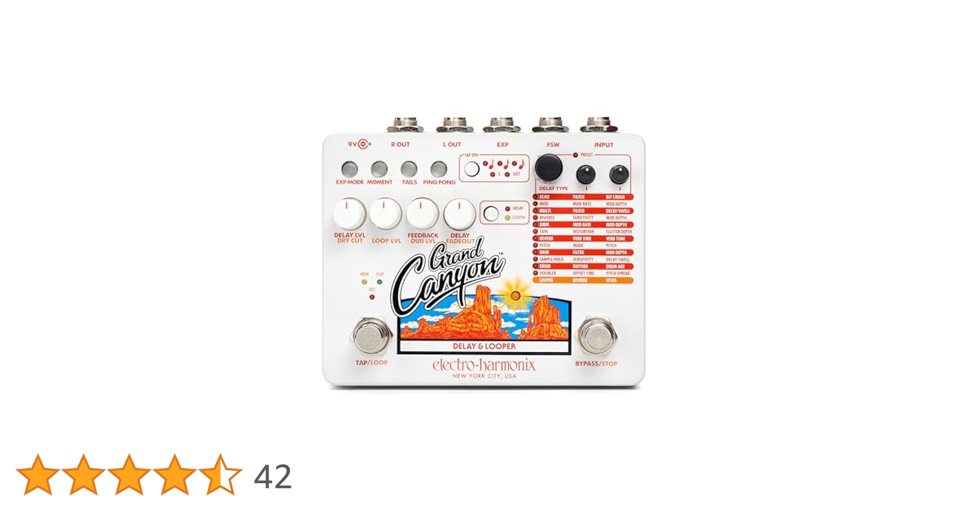 Electro-Harmonix Grand Canyon ディレイ &ルーパー Electro-Harmonix Grand Canyon Delay & Looper Pedal | Sweetwater