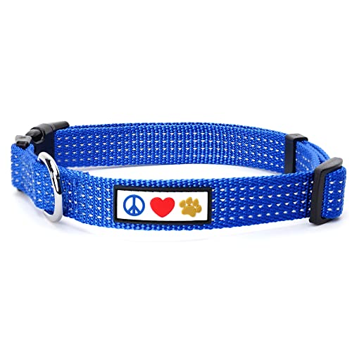 Collar Reflectante Pawtitas para Perros Pequeños Talla S Azul