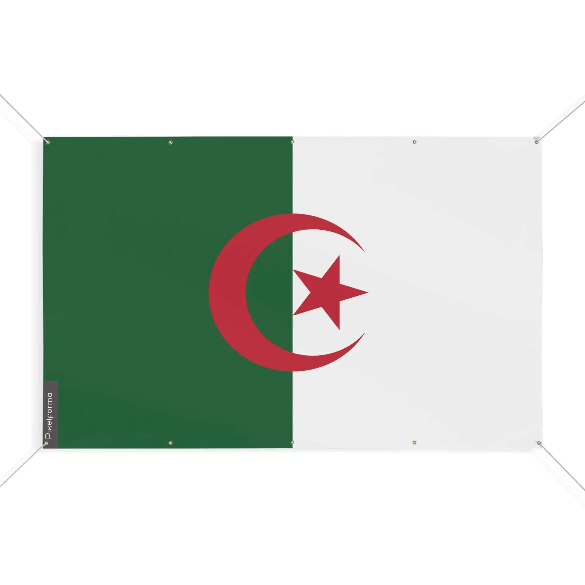 Drapeau Algérie 10 Oeillets grand format 140 x 210 cm pavillon extérieur