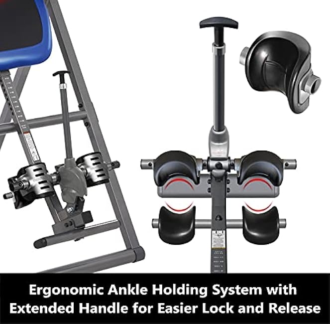 INNOVA HEALTH AND FITNESS ITM4800 Advanced Heat and Massage Inversion Table,Black/ Blue / Gray