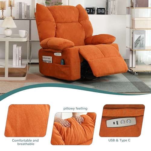 Sillón Reclinable Eléctrico Naranja Oversize miniatura 6