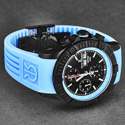 Men's 'Air Speed' Black Dial Blue Rubber Strap Automatic Watch 16071.66752