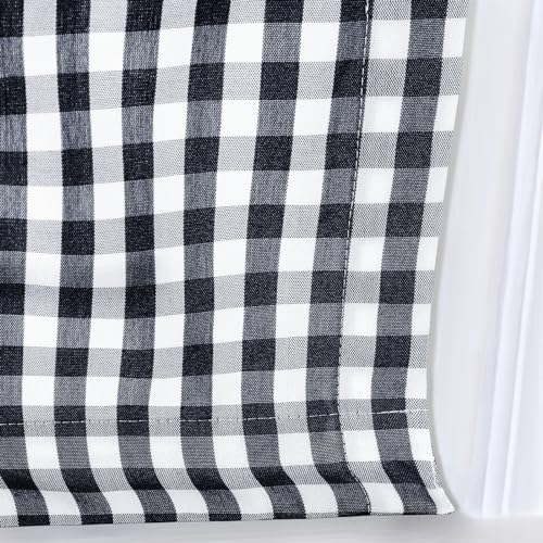Image of TWOPAGES No Drill Cordless Buffalo Plaid Roman Shades Roman Blinds for Windows, Custom Made Room Darkening Country Checkered Blinds Farmhouse Shades, Black Small Plaid, 1 Piece