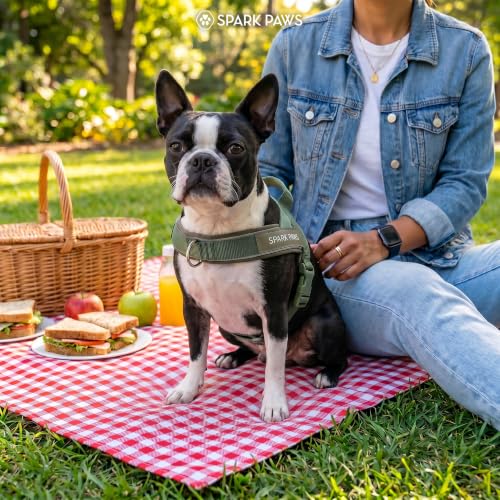 Image of Spark Paws No Pull Front Clip Dog Harness - Easy On, Padded and Lightweight | Two Clips, On in Seconds, Chest Bearing, Australian Style, No Throat Pressure, for Small Medium and Large Breeds