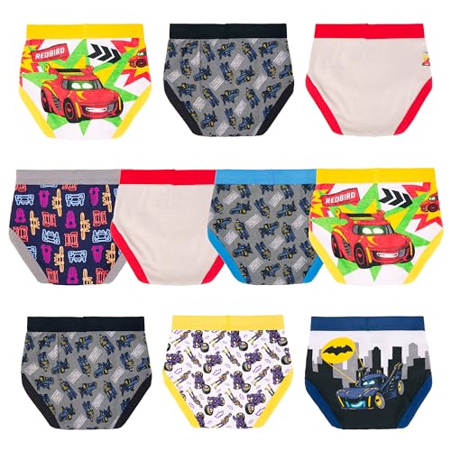 DC Comics Boys' Exclusive Batwheels 100% Cotton Briefs with Batmobile, Redbird & Battruck, 2/3t & 4t3