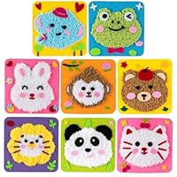 HANYMWANZW Animal Sewing Craft Kit for Kids, 8 Pack Cartoon Animal Felt Embroidery Stitching with Stickers Felt Sewing Crafts Projects DIY Arts & Crafts