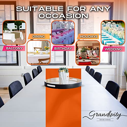 Orange 12 Pack Premium Disposable Plastic Table Runner 14 X 108 Inch. Table Runner For Dinner Parties & Events By Grandipity #TOP3