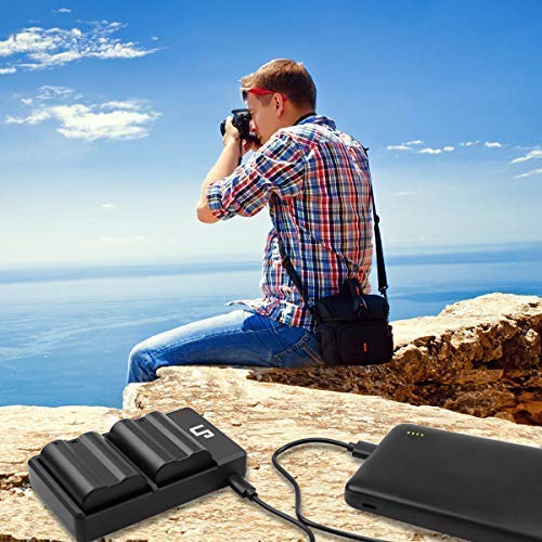 En-El15 En El15A Battery Charger Pack, Lp 2-Pack Battery & Dual Slot Charger, Compatible With Nikon D7500, D7200, D7100, D7000, D850, D750, D500, D810A, D810, D800E, D800, D610, D600 & More #TOP6
