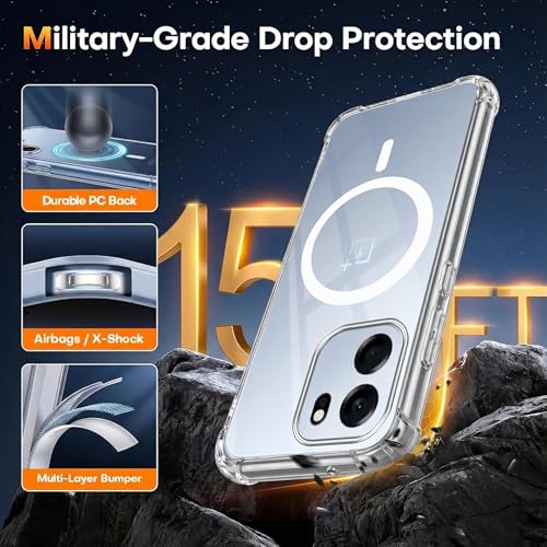 Image of Jkobi Shockproof Crystal-Clear Back Cover for Oneplus Nord CE 6 (Magsafe Wireless Support | Drop & Camera Protection | Hard Polycarbonate)