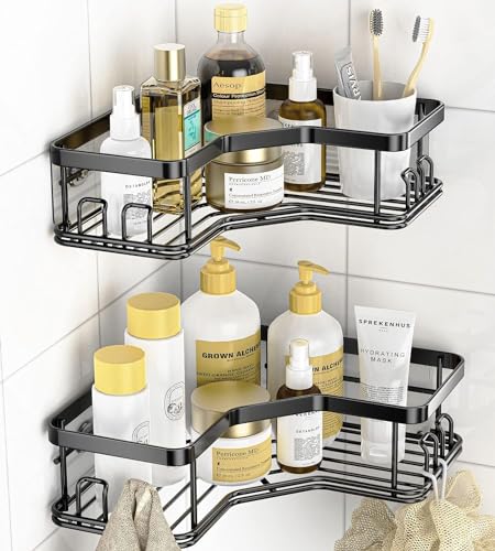 Image of BIRDWING Metal Combo Wall Mounted Stand Holder with Adhesive Sticker No-Drilling Soap /Shampoo Holder Ideal for Kitchen, Bathroom (HH Pack of-2)