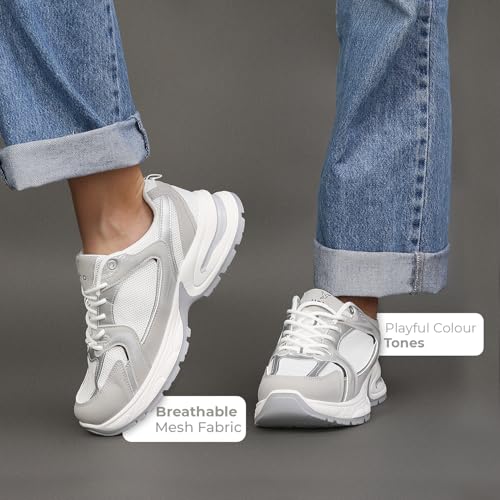Image of YOHO Women's Chonks Sporty Comfortable Chunky Sneakers | Lightweight & Breathable | Everyday Shoes for Woman /Girls
