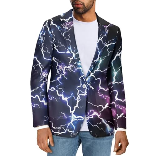 Xhuibop One Button Blazer Mens Sport Coat Lightweight Slim Fit Jacket Casual Business Suits3