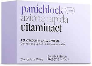 Panic Supplement 100% Natural | Panicblock Rapid Action | Enhanced with Valerian Chamomile Hawthorn Vitamin B6 for Mental Wellness | Super Relaxing | Blocks Panic Anxiety and Stress