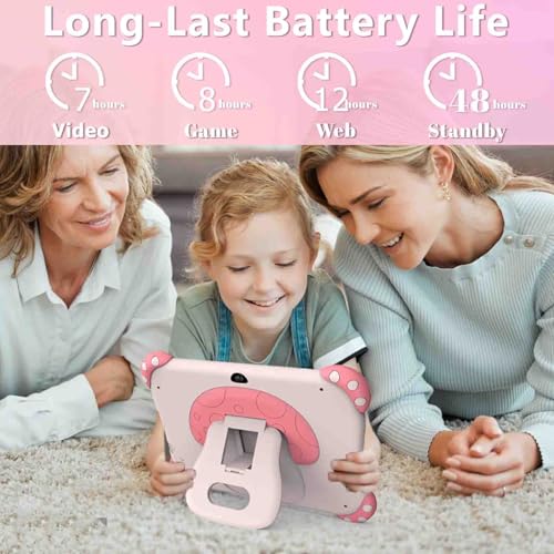 Image of Kids Tablet 7 inch Tablet for Kids Wifi Kids Tablets 32G Android 10 Dual Camera Educational Games Parental Control, Toddler Tablet with Kids Software Pre-Installed Kid-Proof YouTube Netflix (Pink)