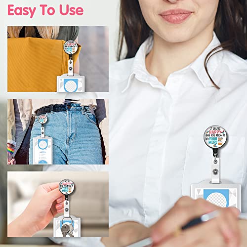 Rzhv If You're Happy And You Know It It's Your Meds Retractable Badge Reel With Alligator Clip, Funny Pills Id Card Badge Holder Gift For Pharmacy Office Worker Boss Nurse Doctor Therapist Crna Rn #TOP4