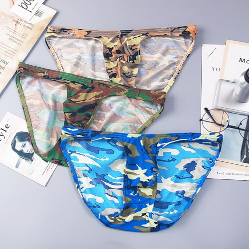Men's Sexy Low Rise Camouflage Underwear Bulge Pouch Comfort Men Bikini Briefs Underwear2