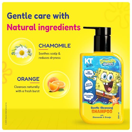 Image of Gentle Cleansing Shampoo for Kids boys 3-7 Year | Pediatrician Certified & 100% Vegan | Tear-Free & pH Balanced | Orange & Chamomile Extract | Mild Daily Scalp Cleanser | 200ml