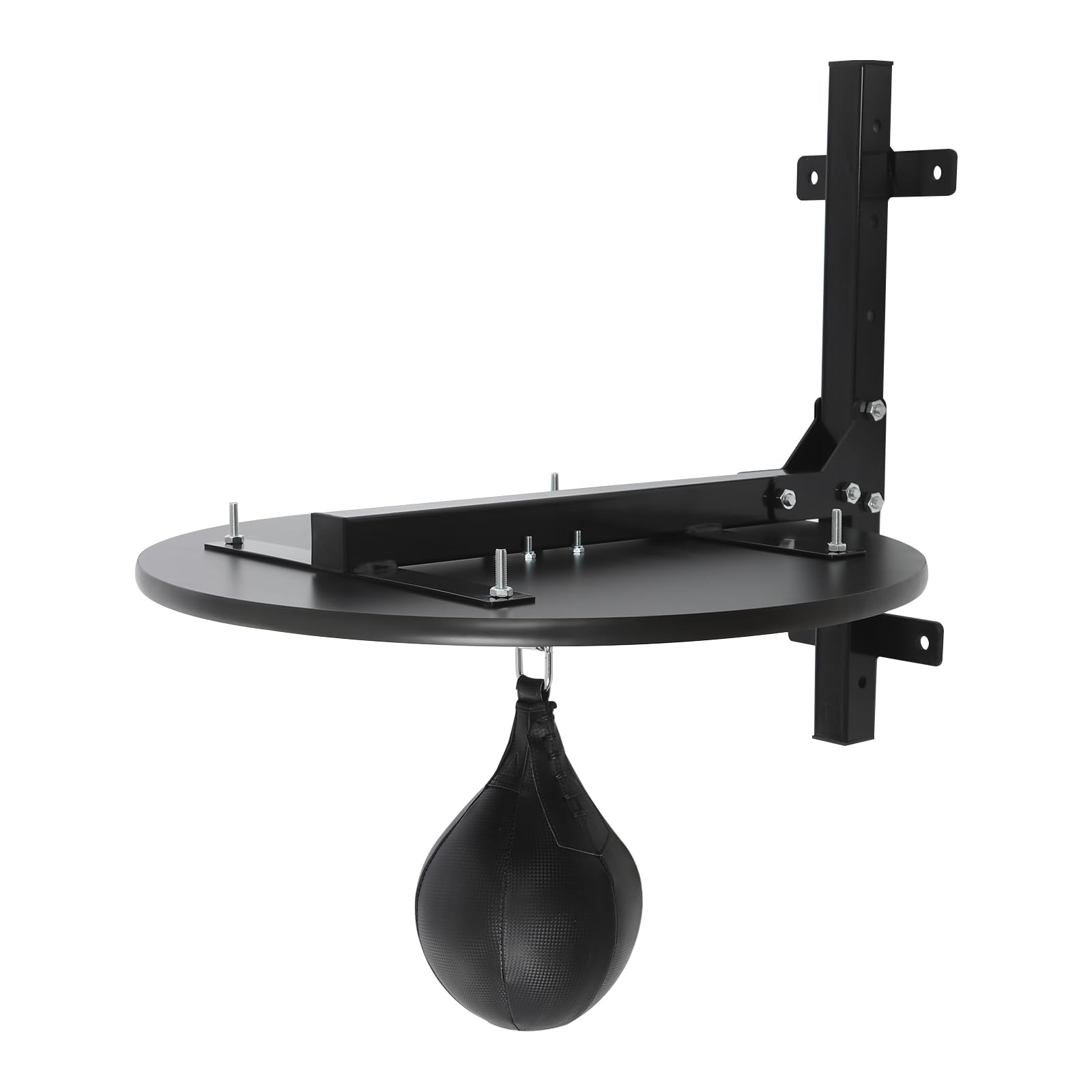 Speed Bag - Plateforme en bois - Réglable en hauteur - Équipement d'entraînement de boxe professionnel - Avec pompe et aiguille de gonflage - Montage mural - Équipement d'entraînement de boxe pour la