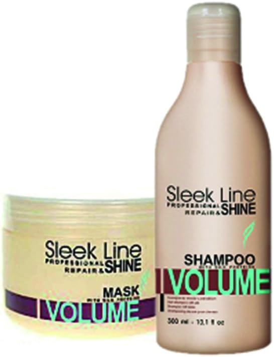 Stapiz Sleek Line Professional Repair & Shine Hair Shampoo 300 ml + Mask 250 ml with Silk Protein Volume | Szampon 300 ml + Maska 250 ml do Wlosow Volume +GIFT