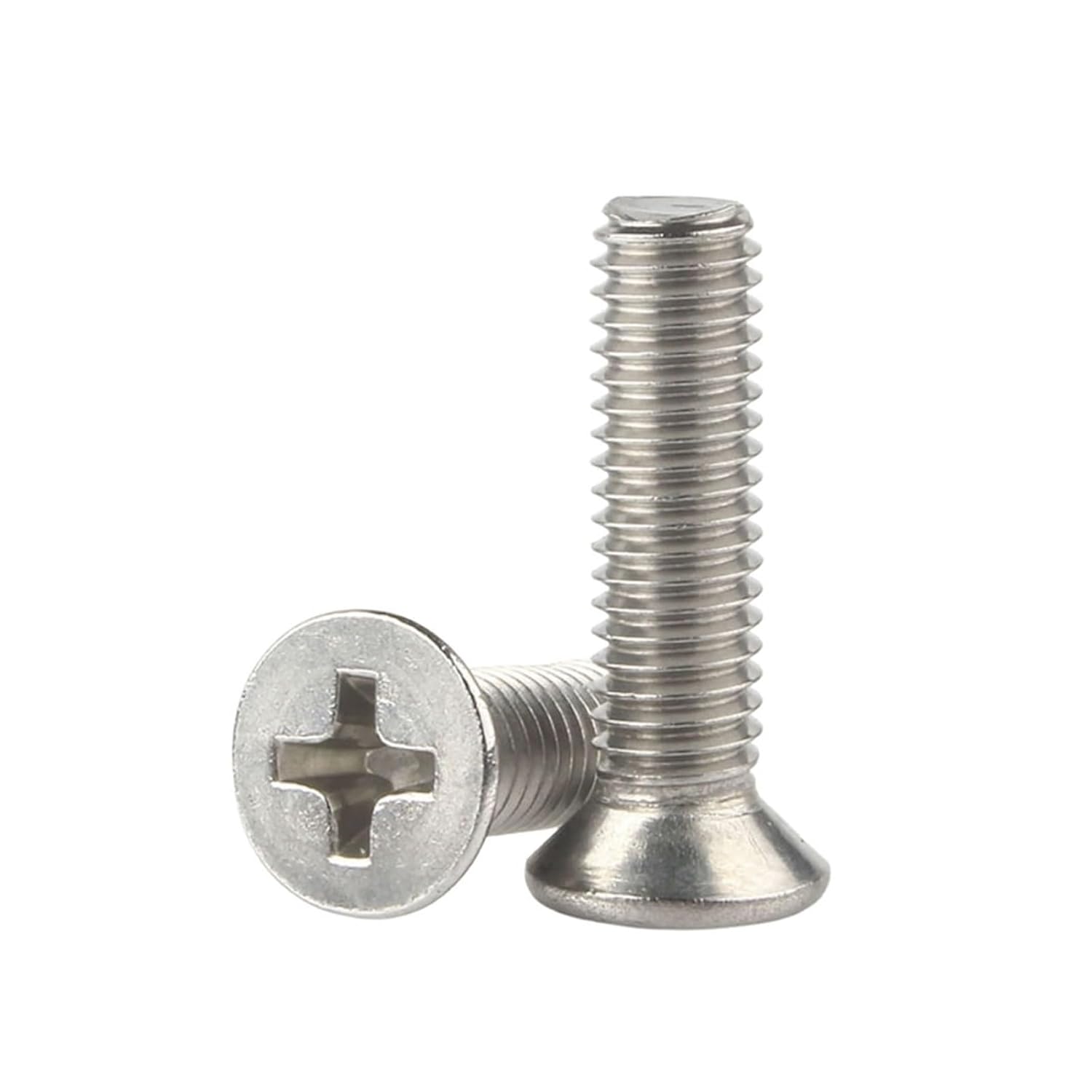 Flat Head Machine Bolts, 50pcs M1.2-M3 A2 304 Stainless Steel Cross Flat Countersunk Head Machine Screw(10mm,M1.2)