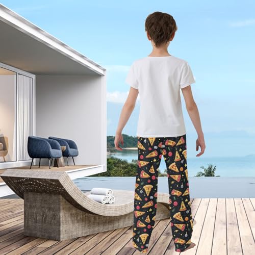 visesunny Boys' Pants Pizza Cute Fast Food Jogger Pants Elastic Waist Long Bottoms Trousers with Pockets3