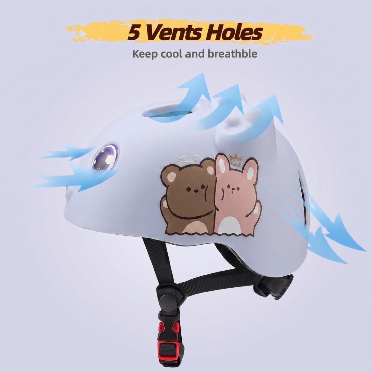 Casque de vélo pour enfants de 48 à 53 cm pour garçons et filles de 2 à 9 ans