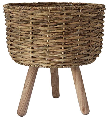 Muddy Hands Eco Friendly Water Hyacinth Plant Pot with Legs Home Garden Decor Flower Planter Display Stand Holder