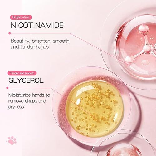 Handmaske 4 Paar Handpflege Handschuhe, Peeling-Handmasken Für Sehr Trockene Hände, Feuchtigkeitsspendende Hand Maske mit Niacinamid & Ziegenmilch, Exfoliating Gloves Hand Maske (4 stück)