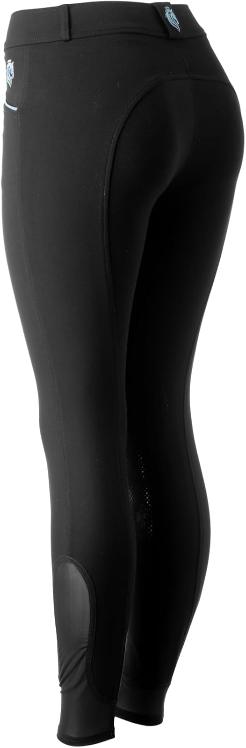 Equinavia Astrid Womens Silicone Knee Patch Breeches | Mid Rise Riding Pants with Phone Pockets