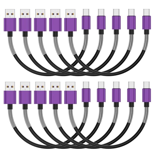 Image of [10Pack 1ft] Compatible with Samsung Galaxy S9 S10 S8 Plus Charger Cord(3A Fast Charging), TPE USB C Type Charger Cable,USB A to Type C Replacement for Samsung A32 /A12 /A10e /A20 /A51 20 /9 /8,LG-Purple