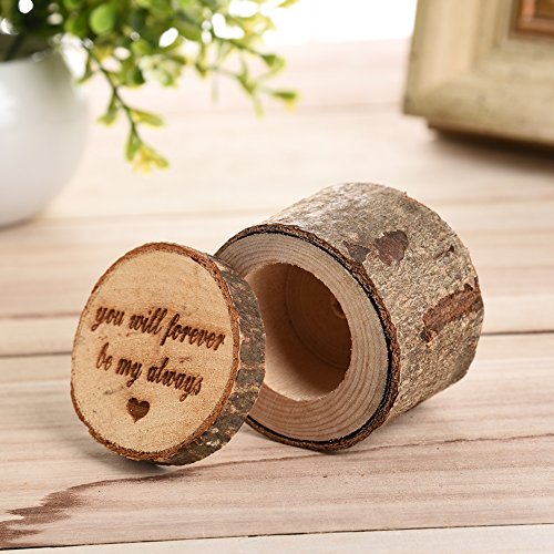 LianLe Hochzeit Ring Schachtel Ring Kasten aus Holz mit Alphabet Druck (You Will Forever be My Always Love)
