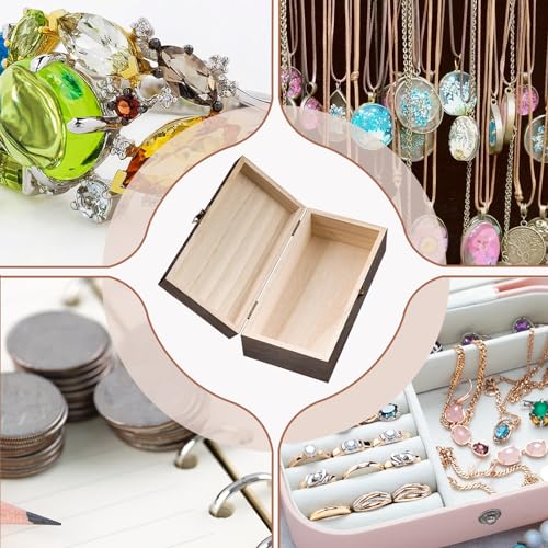 Vintage Wood Storage Box Rectangular Solid Wood Gift Box Keepsake Boxes Storage Bins With Lids For Sunglass Case Locker Organizer Trinket Boxes Man Retro Style Jewelry, 7. 9 x 3. 9 x 2.4 Inch