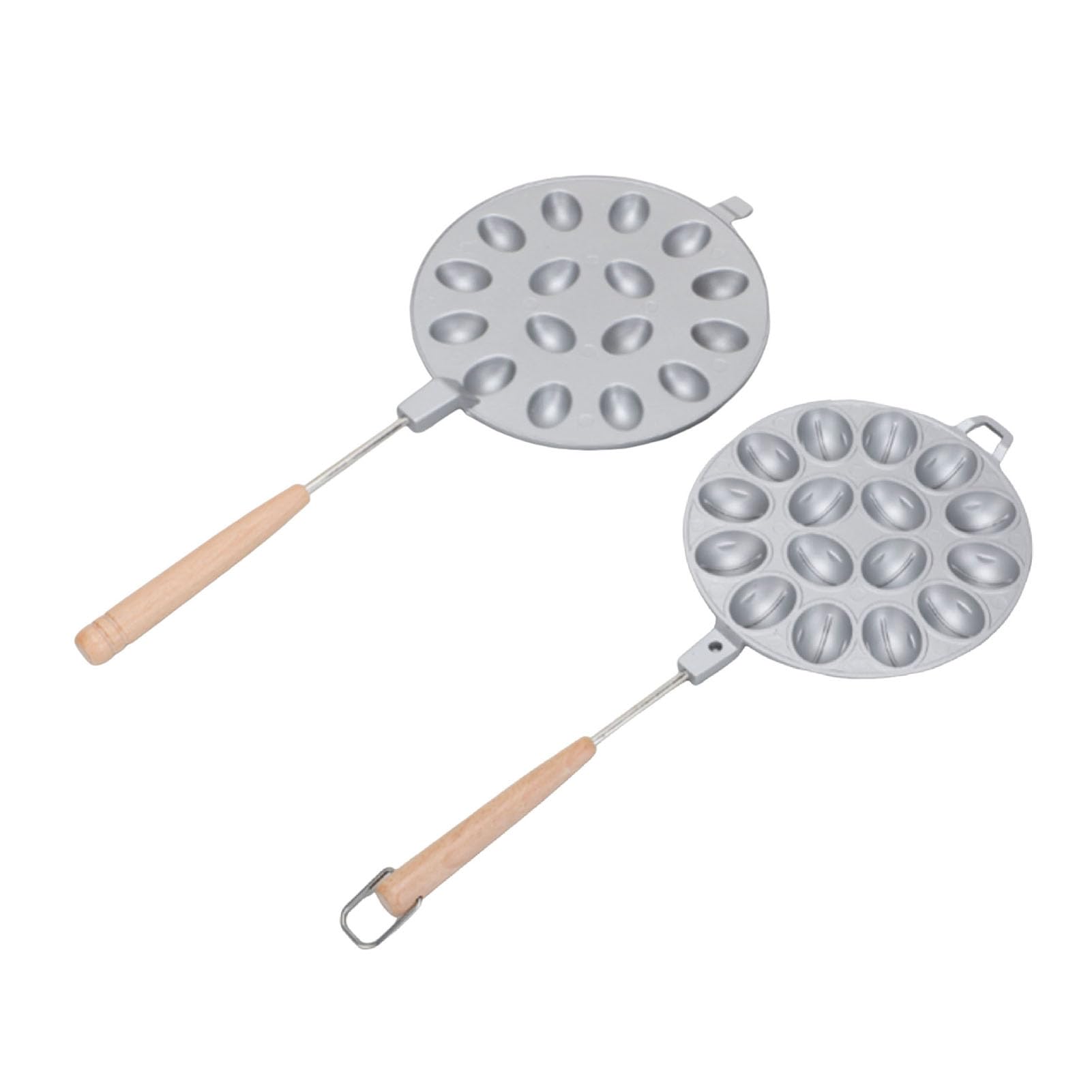 Aluminum Alloy Walnut Cookie Press Maker, Non Stick Nut Cookies Maker, Oval Cookies Pastry Baking Tool with Wood Handle for Kitchen (16 Holes)