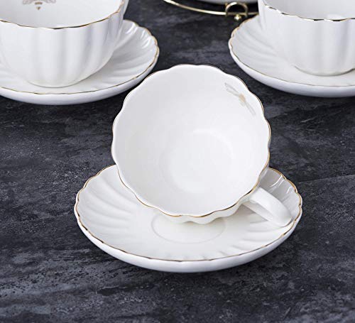 Jusalpha Porcelain Tea Set- 8 Oz White Coffee Cup/Teacup thumb #1