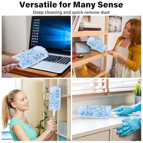 Image of Compatible Duster Refills for Swiffer,360 Heavy Duty Disposable Microfiber,20 Count with 1 Foldable Handle,Ergonomic Design, Efficient Cleaning for Home,Offices,Schools and Commercial Spaces