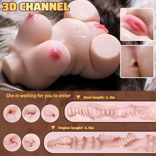 Image of Mini Sex Doll Portable BBW Male Masturbator with Big Boob & Buttock Realistic Vagina Anal Channel Pocket Pussy Male Sex Doll Lifelike Sex Dolls for Men Munecas de Juguetes Male Stroker