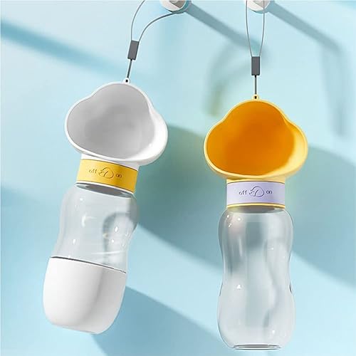 Miniatura 7 de Dispensador de agua portátil para mascotas, botella de agua para gatos y gatos, 1 unidad (350 + 6.8 fl oz, blanco)