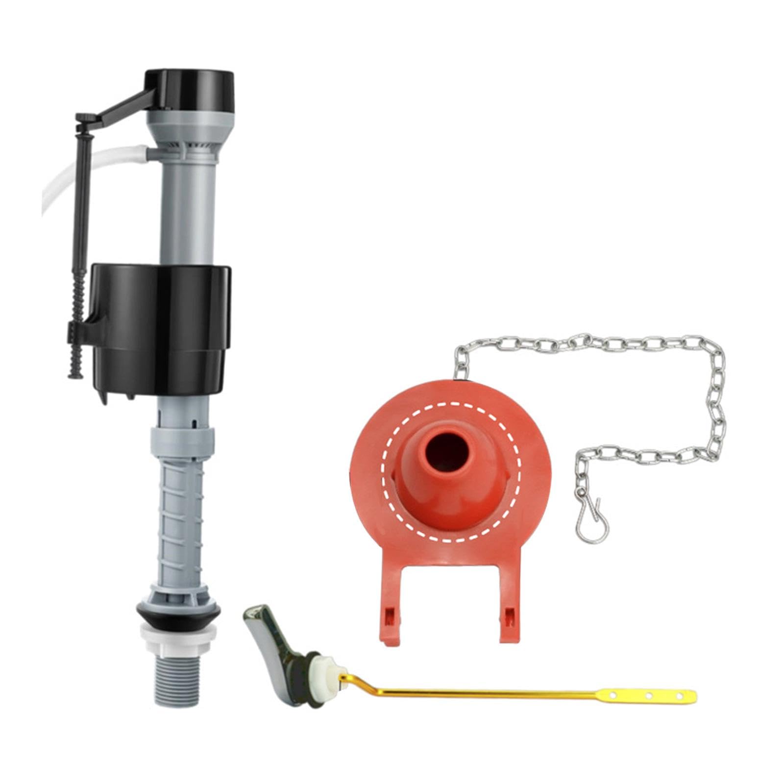 Válvula de Llenado para Inodoro Kit de Ajuste Regulable Universal Repuesto para Tanque Conjunto de Montaje de Entrada Material Metálico Apto, Rojo T4201