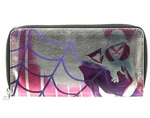 Bioworld Marvel Spider-Gwen Unisex Adults Purple Cartoon Zip Wallet