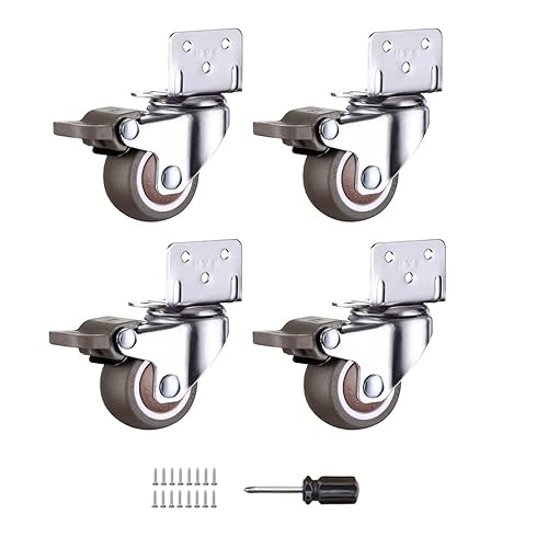 4 ruedas giratorias de 15 pulgadas con soporte en L para muebles con freno para cuna oficina escritorio estantería gabinete muebles para el hogar