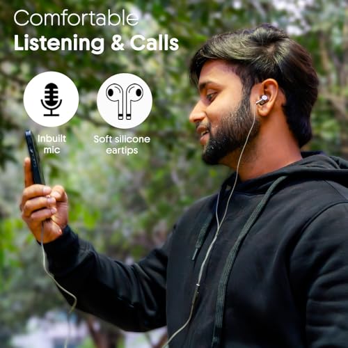 Image of Audify Type-C Wired Earphones Silicone Earmuff, Rich Bass, Clear Sound, Magnetic Buds, Inbuilt Mic, One-Button Control, Wire, Tangle Free, Compatible with iPhone 17 /16 /15 Series (Metallic Black)