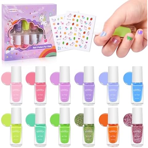 wakaniya Kids Nail Polish Set with Stickers Cover