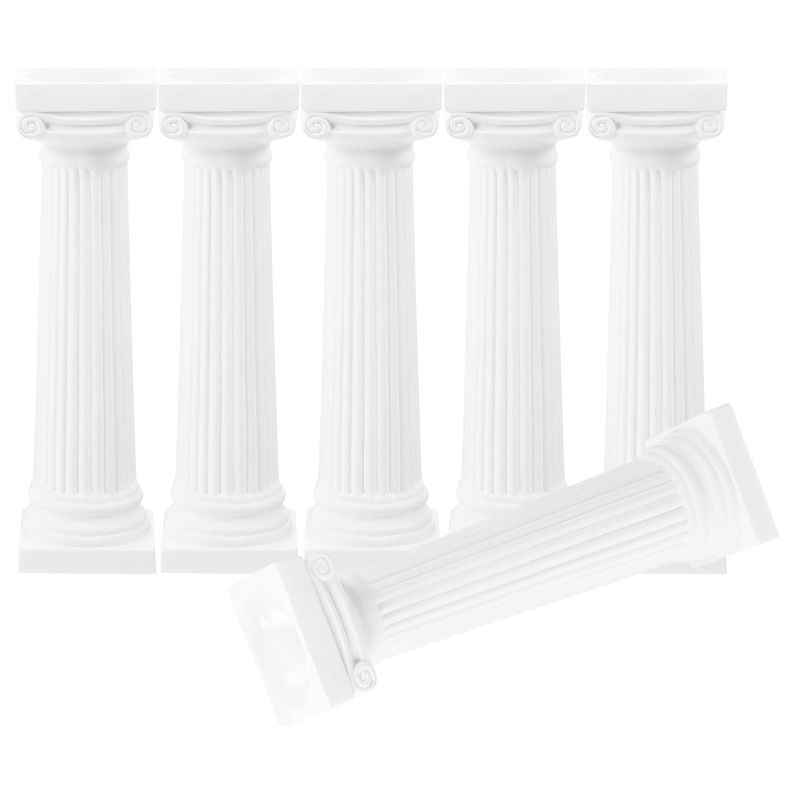 ABOOFAN Mini Pilares Romanos 6 Uds. Columna Romana De Plástico Columnas Griegas Clásicas Estatua Escultura De Mitología Griega Adorno Artístico para Decoración De Mesa De Boda
