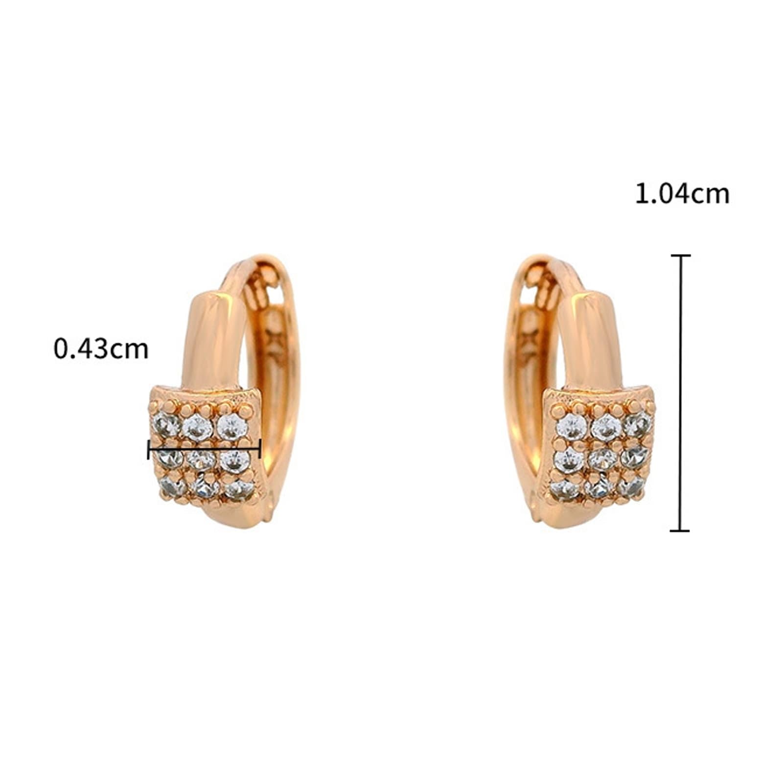 9K/14K/18K różowe złoto prawdziwe kolczyki z diamentem laboratoryjnym, klasyczne różowe złoto Au 375/585/750 Creole