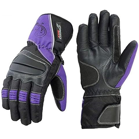 LADIES PURPLE SPEED MAX WOMENS MOTORBIKE/MOTORCYCLE/MOTOCROSS TEXTILE GLOVES (M) Cover