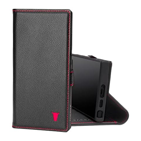TORRO Case Compatible with Samsung Galaxy S23 Ultra 5G - Premium Leather Wallet Case with Kickstand and Card Slots (Black) Cover