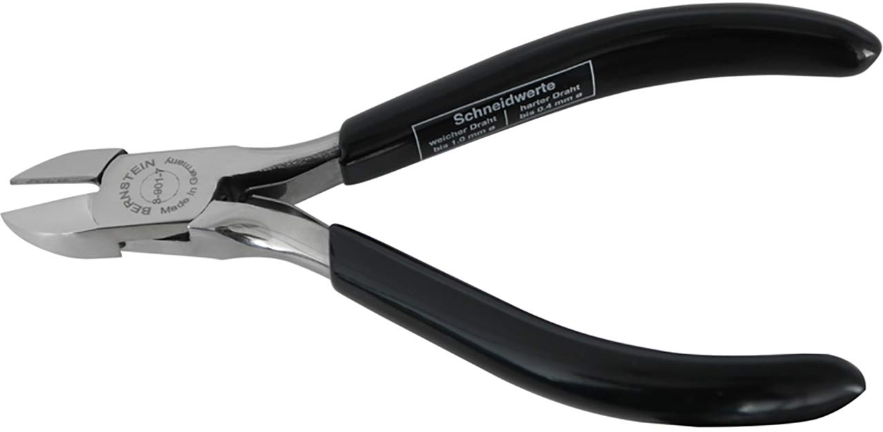 Bernstein Werkzeug GmbH 3-901-7 ESD ostrza boczne BLACklinge, 115 mm, z zaokrągloną głowicą szczypiec, oksydowana, czarna przewodząca izolacja zanurzeniowa